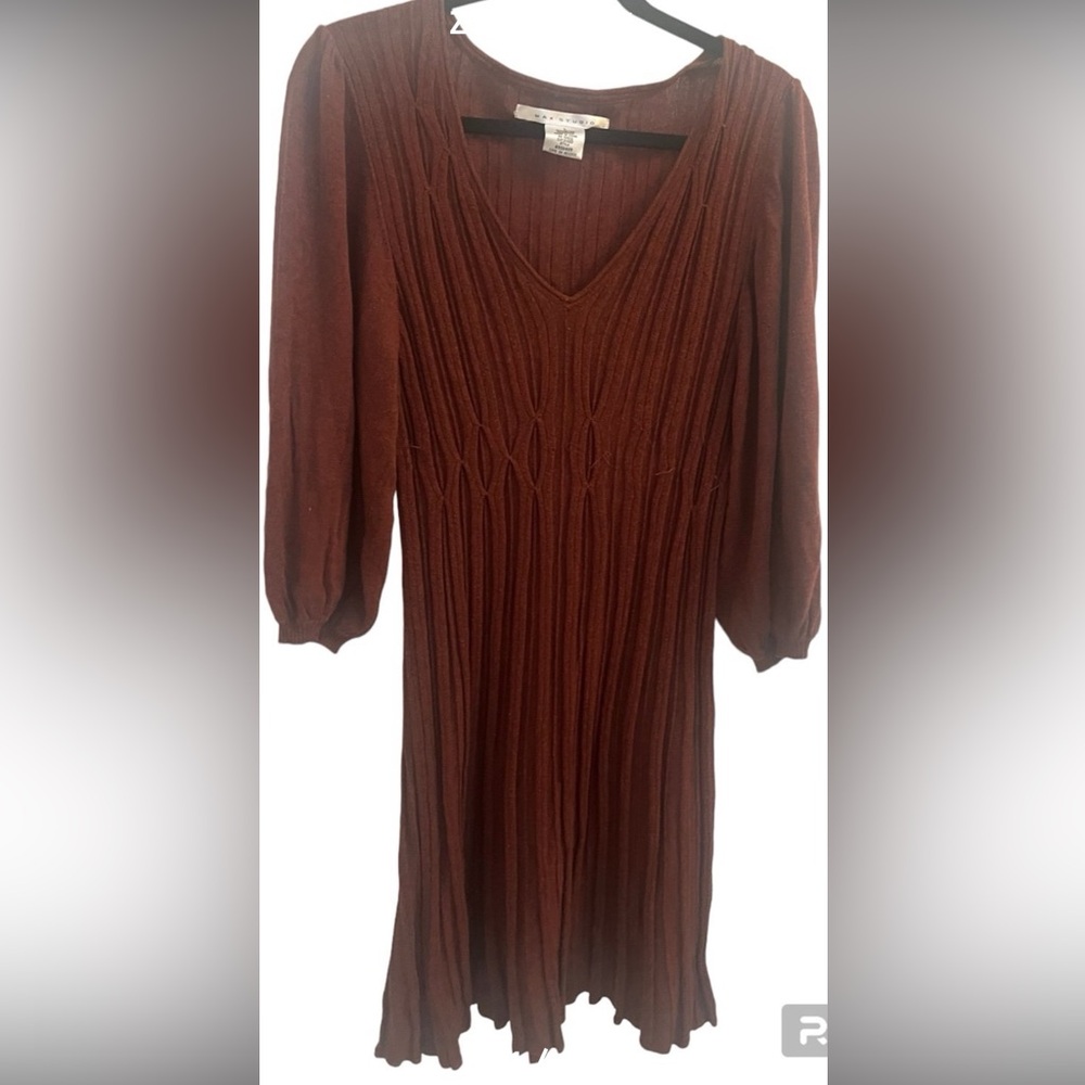 - Max studio a line fit and flare ribbed large sweater dress